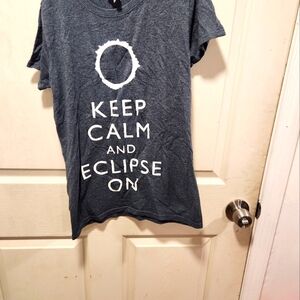 Gray Graphic Tee with Eclipse Design